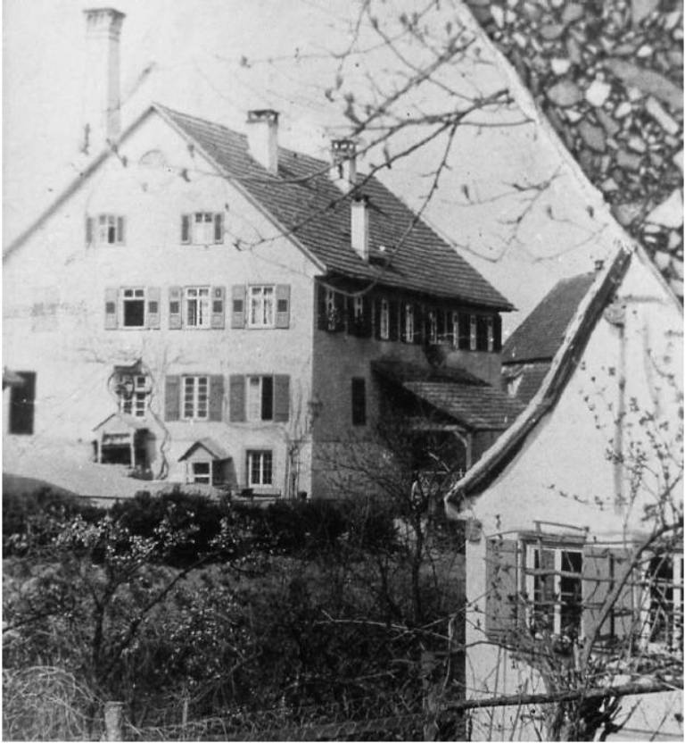 Die alte Mühle unten am Fritzenrain um 1900 (Fotosammlung Museum Mössingen)